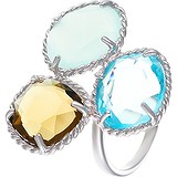 Женское серебряное кольцо с ювелирным стеклом, 1645835