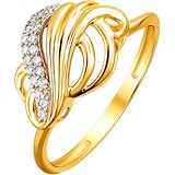 Женское золотое кольцо с куб. циркониями, 1650955