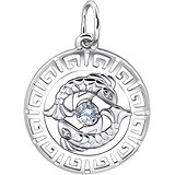 Серебряный кулон "Рыбы" с куб. циркониями, 1675787