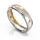 Золотое обручальное кольцо с бриллиантами, 1683979