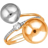 Женское золотое кольцо с куб. циркониями, 1705739