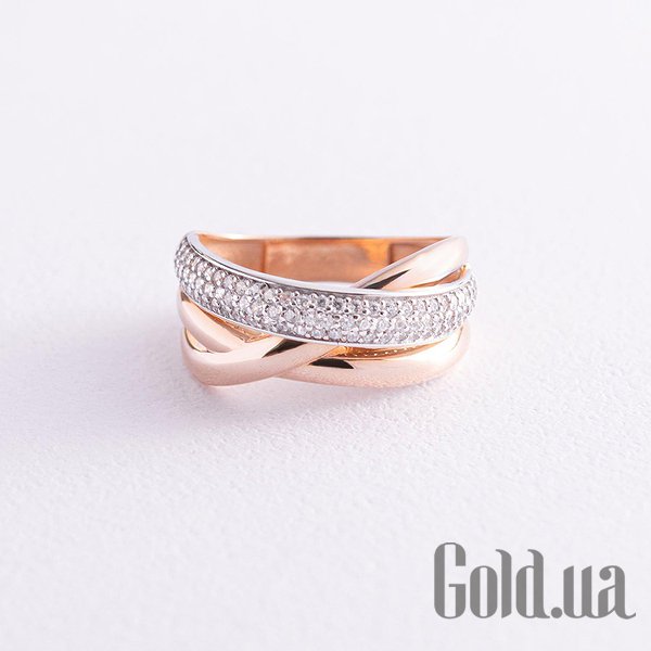 

Кольцо Украина, Женское золотое кольцо с куб. циркониями, 17.5