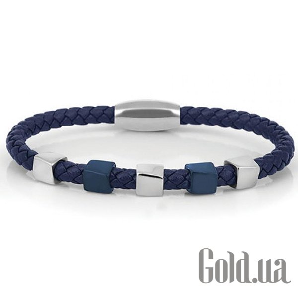 

Мужской браслет Daniel Klein, Стальной;синий, Кожаный браслет со стальными вставками