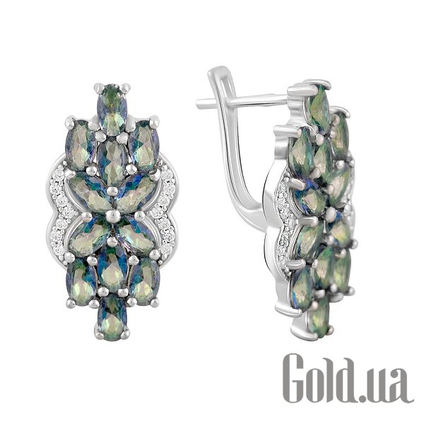 

Серьги Fresh Jewelry, Серебряные серьги с куб. циркониями и топазами