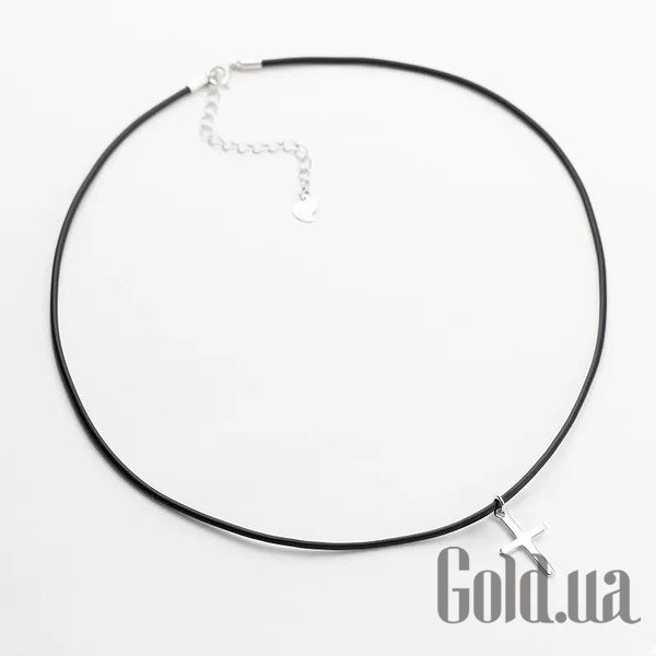 

Шнурок на шею Silvex925, Каучуковый шнурок с серебряными вставками, 35