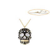 Золотое колье с бриллиантами и эмалью