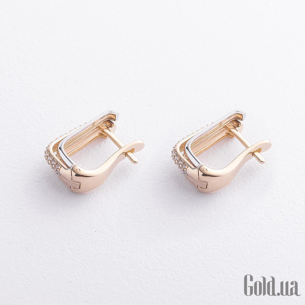 Золотые серьги с куб. циркониями onxс09776 – изображение 2