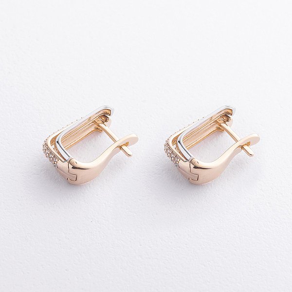 Золотые серьги с куб. циркониями onxс09776 – изображение 2