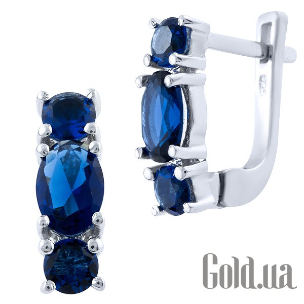 

Серьги Fresh Jewelry, Серебряные серьги с синт. сапфирами