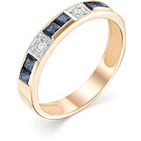 Женское золотое кольцо с бриллиантами и сапфирами, 1604364