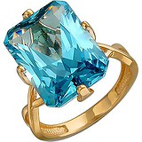 Женское золотое кольцо с синт. аквамарином, 1604876