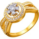 Женское золотое кольцо с куб. циркониями, 1636108