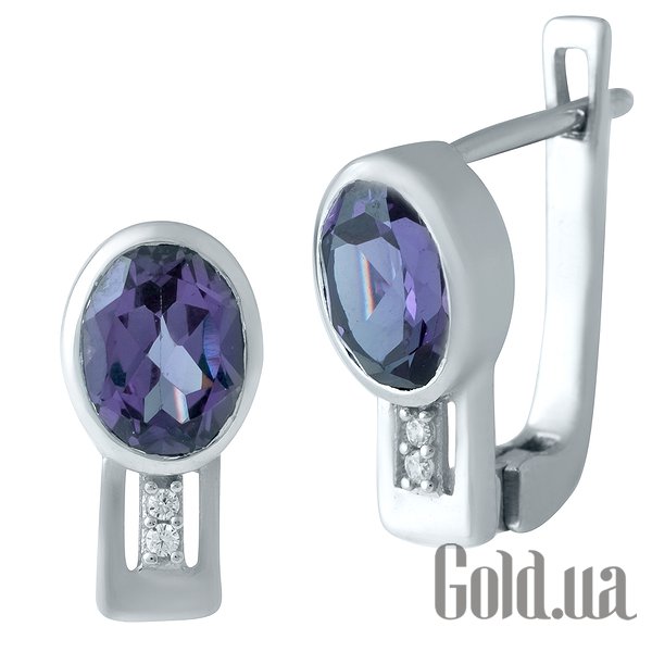

Серьги Fresh Jewelry, Серебряные серьги с александритами и куб. циркониями