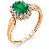 Женское золотое кольцо с агатом и бриллиантами, 1669644