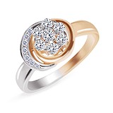 Женское золотое кольцо с бриллиантами, 1702412
