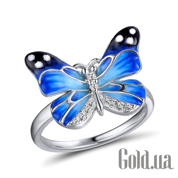 

Женские кольца Lurie Jewelry, Женское серебряное кольцо с куб.циркониями и эмалью, 16.5