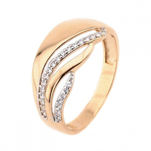 Женское золотое кольцо с куб. циркониями