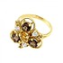 Женское золотое кольцо с дымчатыми кварцами, цитринами и куб. циркониями - фото 2