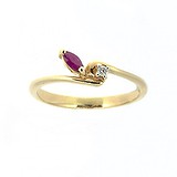 Женское золотое кольцо с рубином и бриллиантом, 1776396