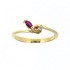 Женское золотое кольцо с рубином и бриллиантом - фото 1