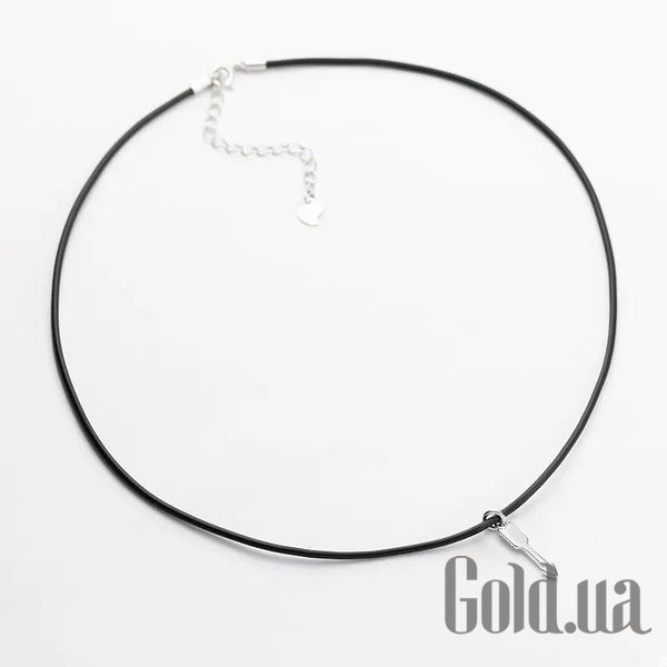 

Шнурок на шею Silvex925, Каучуковый шнурок с серебряными вставками, 35