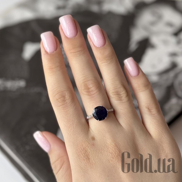 

Женские кольца Fresh Jewelry, Женское серебряное кольцо с куб. циркониями и сапфиром, 17