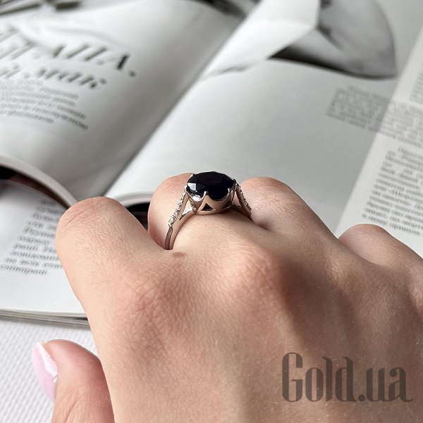Каблучка Fresh Jewelry Жіноча срібна каблучка з куб. цирконіями і сапфіром, 17