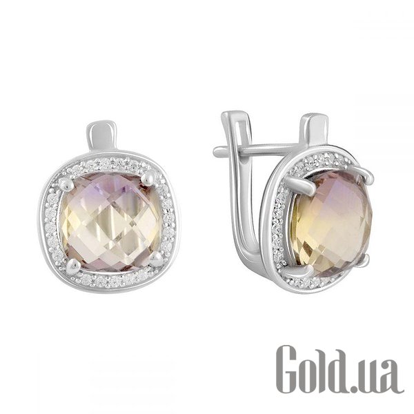 

Серьги Fresh Jewelry, Серебряные серьги с куб. циркониями и синт. аметринами
