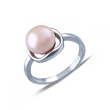 Женское серебряное кольцо с жемчугом, 205068