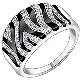 SOKOLOV Женское серебряное кольцо с эмалью и куб. циркониями, 1553933