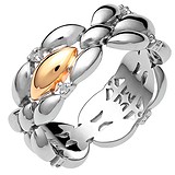 Женское серебряное кольцо с топазами в позолоте, 1555213