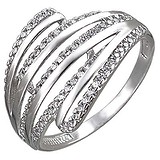 Женское серебряное кольцо с куб. циркониями, 1611533