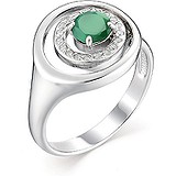 Женское серебряное кольцо с куб. циркониями и агатом, 1646349