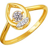 Женское золотое кольцо с куб. циркониями, 1672717