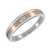 Золотое обручальное кольцо с бриллиантом, 1673229