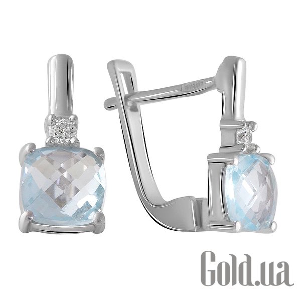 

Серьги Fresh Jewelry, Серебряные серьги с куб. циркониями и топазами