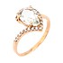 Женское золотое кольцо с кварцем и куб. циркониями - фото 1