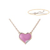 Золоте кольє з діамантами та емаллю