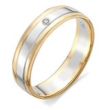 Золотое обручальное кольцо с бриллиантом, 1603342