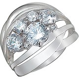 Женское серебряное кольцо с куб. циркониями, 1615374
