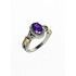 Женское серебряное кольцо с куб. циркониями и вставками из золота - фото 1