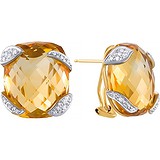 Золоті сережки з діамантами і цитринами, 1649422