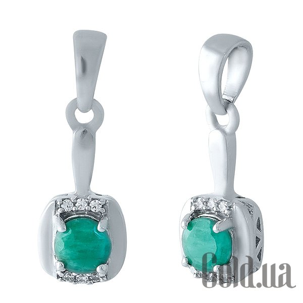 

Женские кулоны Fresh Jewelry, Серебряный кулон с изумрудом и куб. циркониями