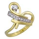 Женское золотое кольцо с бриллиантами, 1685006