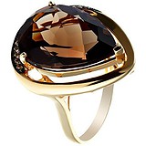 Женское золотое кольцо с бриллиантами и раухтопазом, 1685262