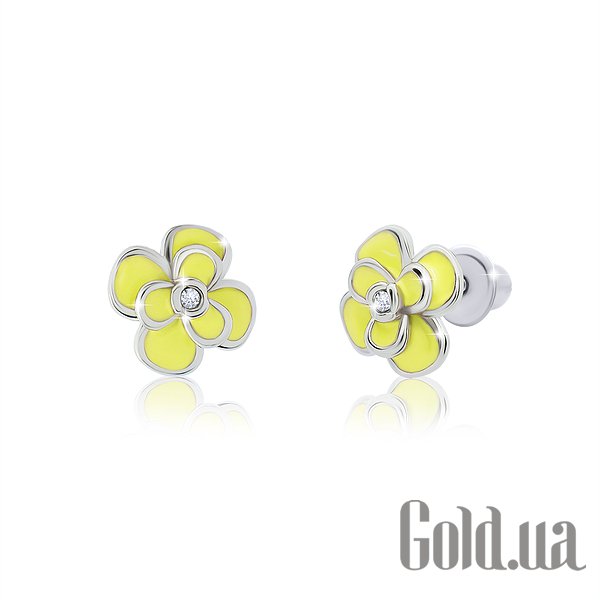 

Детские серьги UMa&UMi, Серебряные серьги с Swarovski Zirconia и эмалью