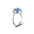 Женское серебряное кольцо с куб.циркониями, сапфирами и эмалью - фото 3