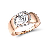 Женское золотое кольцо с бриллиантами, 1719054