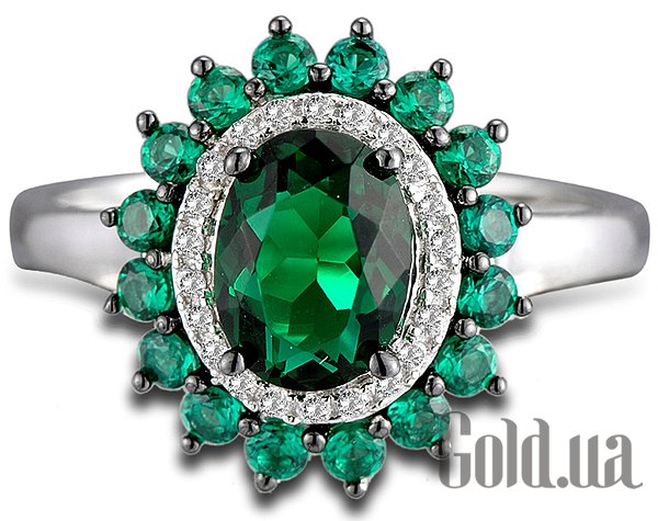 Каблучка Lurie Jewelry Жіноча срібна каблучка з куб. цирконіями, 17