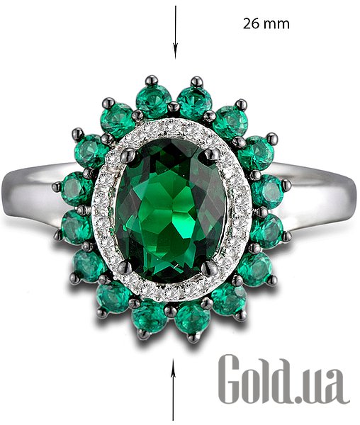 Каблучка Lurie Jewelry Жіноча срібна каблучка з куб. цирконіями, 17